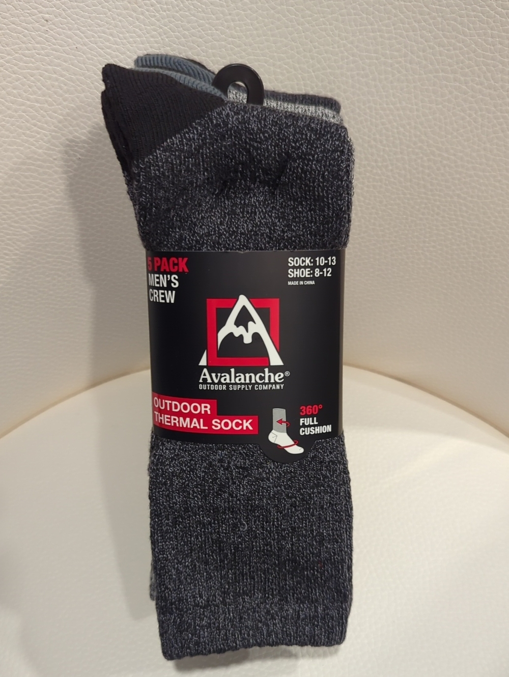 Avalanche Charcoal and Black Thermal Crew Socks - Men's 5 Pack